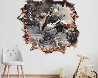 Adhesivo de pared de transformador, adhesivo de máquina, tatuaje de robot, decoración, arte mural 002