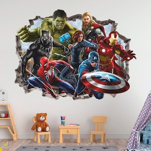 Superheroes Wall Sticker, Wall Decal, Peel and Stick, Wall Tattoo, Decor, Wall Art 03