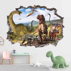 Muursticker dinosaurussen, muursticker dinosauruswereld, Peel and Stick, muurtattoo, decor, kunst aan de muur 003