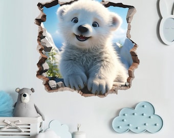 Little Bear Wall Decals - Peel & Stick Nursery Decor, 17.7x15.7 Inch, Removable PVC Stickers - View #2