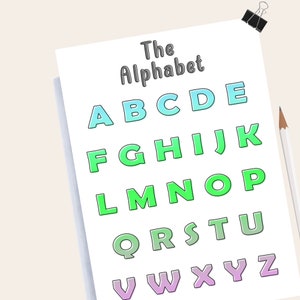 Carteles de aprendizaje educativo para niños - El alfabeto Montessori imprimible tamaños A4, A5, letra de EE. UU. - Archivos PDF