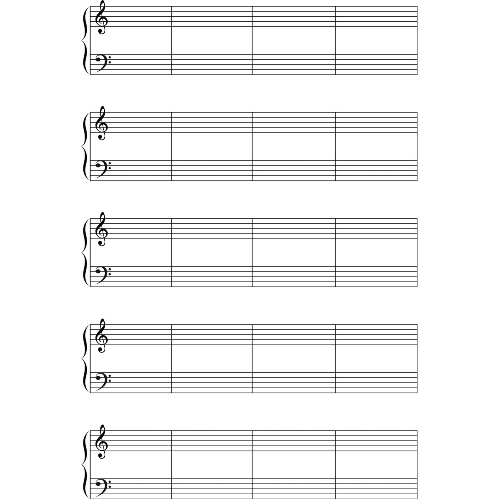 Printable Music Paper, Blank Sheet Music Paper - Easy to Use - 3 Files PDF - Jpg - Png - Easy to ...