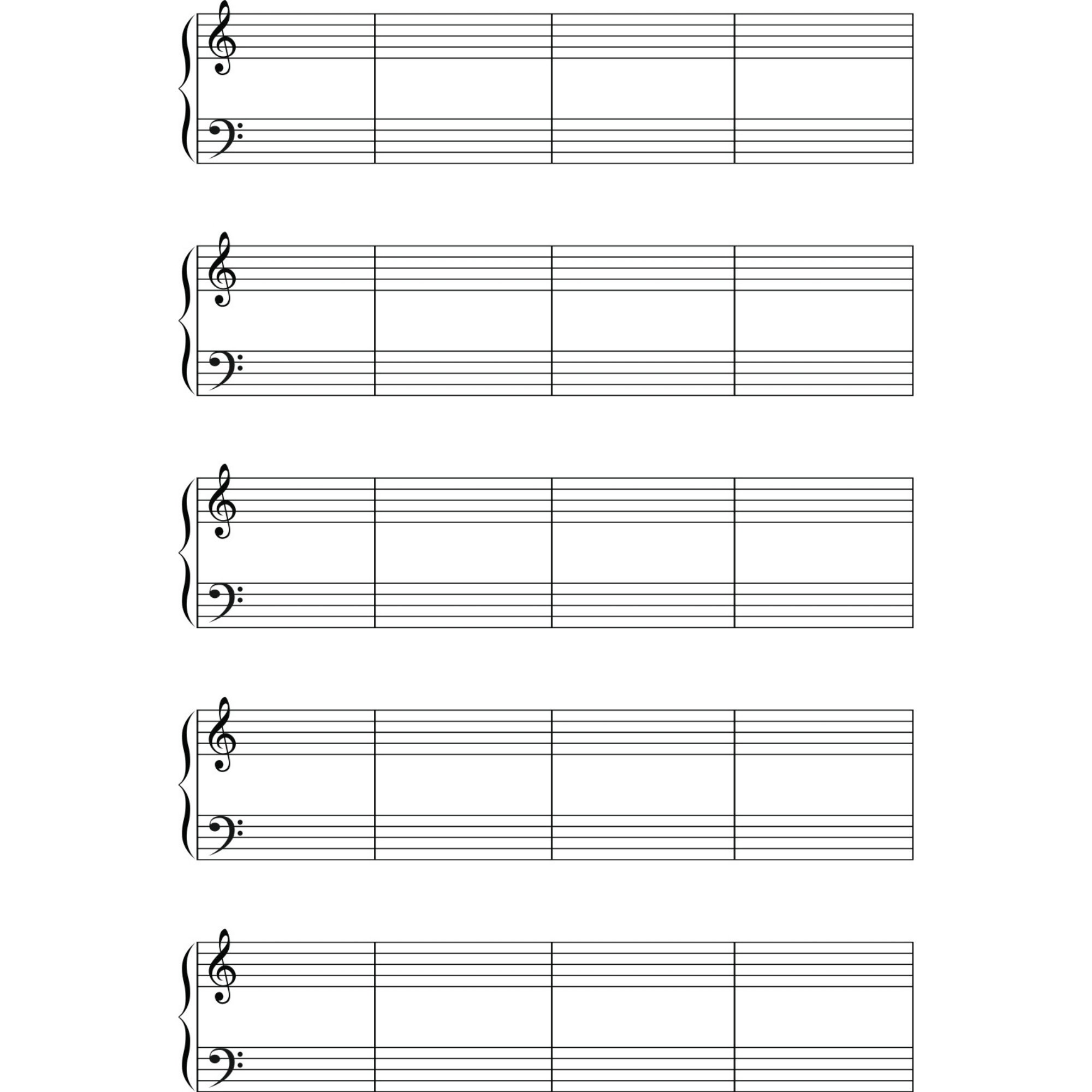 Printable Music Paper, Blank Sheet Music Paper - Easy to Use - 3 Files PDF - Jpg - Png - Easy to ...