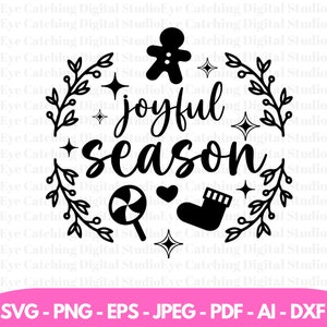 Joyeuse saison SVG, Noël religieux SVG, Christ SVG, Noël Clipart, signe de ferme de Noël, Vacances Svg, Cut File Cricut