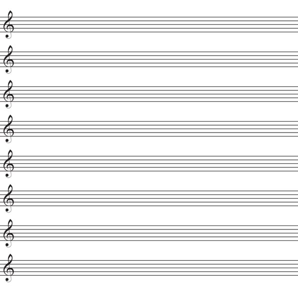 Printable Music Paper, Blank Sheet Music Paper - Easy to Use - 3 Files PDF - Jpg - Png - Easy to Print and Instant Download