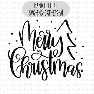 Merry Christmas svg | Christmas SVG | Digital cut file svg | Merry Christmas svg | christmas tree svg | Hand lettered | Plus commercial use