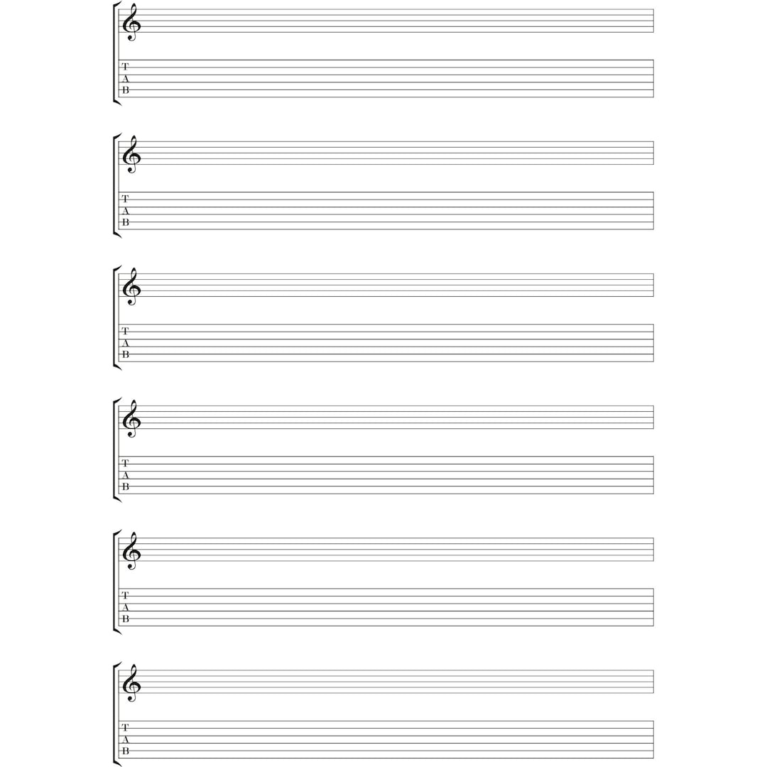 Printable Music Paper, Blank Sheet Music Paper Easy to Use 3 Files PDF