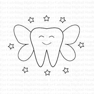 Fée des dents SVG, SVG des dents, fichier PNG de fée des dents, lot de fichiers de coupe Cricut, fichier Beamo, fichier Glowforge, dent Png