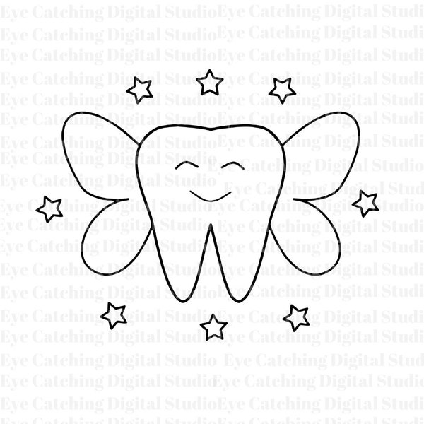 Tooth Fairy SVG, Tooth SVG, Tooth Fairy PNG File, Cricut Cut File Bundle, Beamo File, Glowforge File, Tooth Png