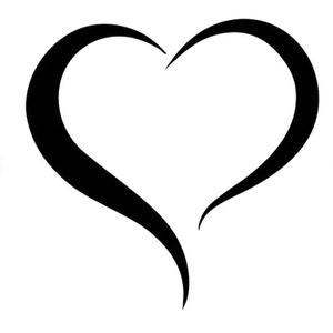 Open Heart 12 downloads instantâneos em preto e branco | Coração Digital download arquivo de corte para Cricut Silhouette | Coração Aberto SVG | Coração Aberto Png