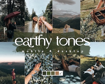 12 Earthy Tones Mobile & Desktop Lightroom Preset, Moody Green Presets, Dark Green, Moody Forest Preset for Instagram Influencer and Blogger