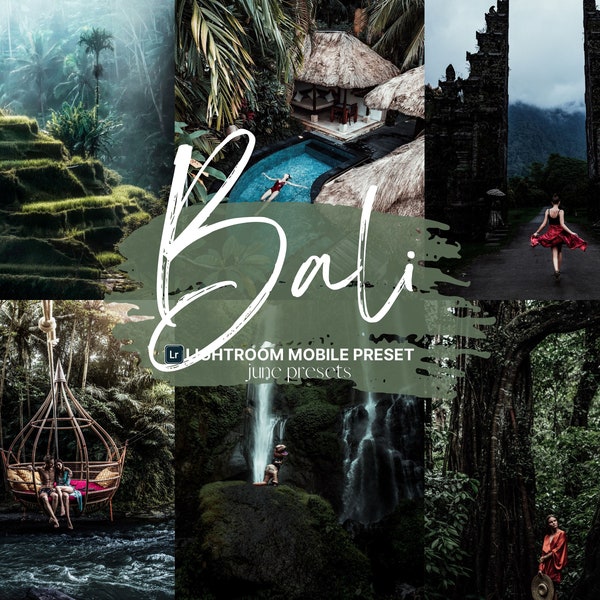 Bali Mobile Lightroom Preset, Moody Green Presets, Dark Green, Earthy Tones, Bali Vibe Preset for Instagram Influencer and Blogger