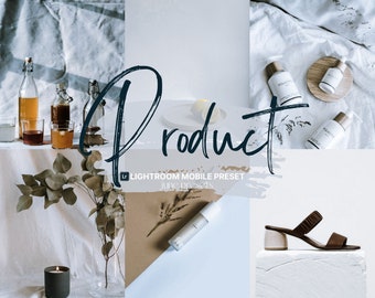 Ajuste preestablecido de Lightroom móvil del producto, ajustes preestablecidos de producto, ajuste preestablecido para fotografía de marca, ajuste preestablecido de producto minimalista, filtro de producto profesional