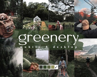 10 Greenery Mobile & Desktop Lightroom Preseta, Moody Green Preset, Wanderlust Preset, Moody Portrait Preset for Blogger and Influencer