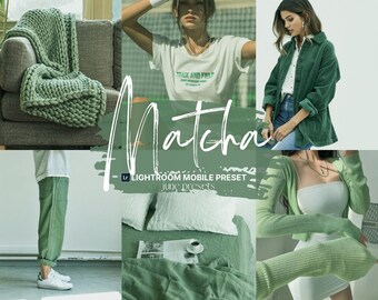 Matcha Mobile Lightroom Preset, Bright Green Presets, DNG Preset, Avocado Tones, Mint Green Preset for Instagram Influencer and Blogger