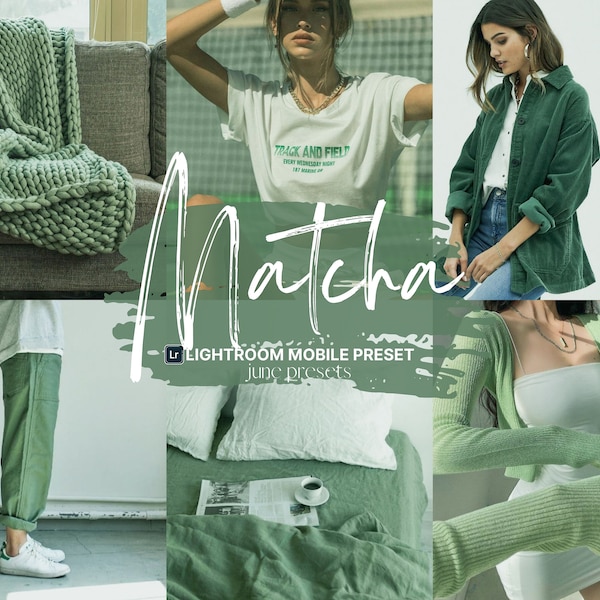 Matcha Mobile Lightroom Preset, Bright Green Presets, DNG Preset, Avocado Tones, Mint Green Preset for Instagram Influencer and Blogger