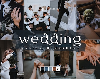 10 Wedding Mobile & Desktop Lightroom Presets, Cold Wedding Presets, Presets for Couple Photography, Prewedding Presets