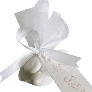 Tulle Pouch Bonbonniere with Sugared Almonds - Wedding Favor, Baby Shower, Customizable Gift