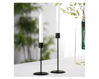 Black modern candlestick holders, set of two Home decor, dining, wedding