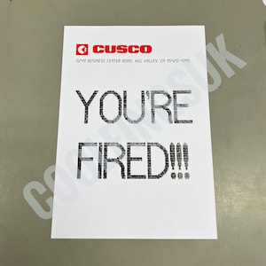 You&#39;re Fired!!! Back To The Future Replica Prop Fax Printout