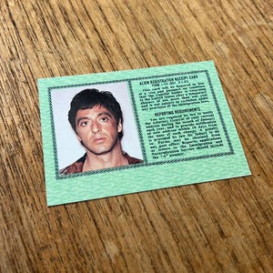 Tony Montana Scarface Replica Green Card Prop