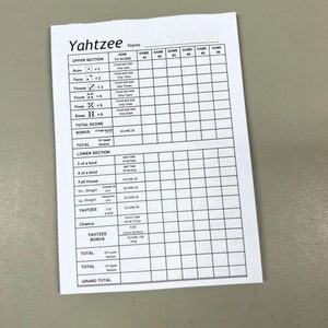 Yahtzee score sheets 384 Games Score Cards Pads Pages Refills Scorecards Notes