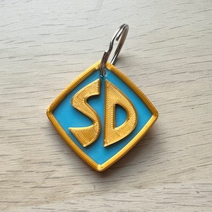 Scooby Doo Logo Dog Tag Keyring Cosplay 3D Printed Replica Prop