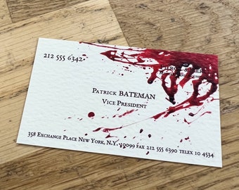 Blood stained American Psycho Patrick Bateman Business Card - Christian Bale