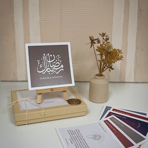 Ramadan tägliche Dua Karten mit Ständer | Ramadan Dekor | Ramadan Dekorationen | Ramadan Geschenkbox