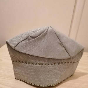 New Nigeria Silver Aso Oke Men’s CAP /Fila