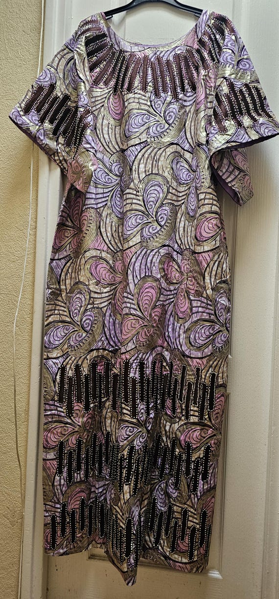 African Ladies Ankara Lilac/pink Combi Long Dress/ Gown. Beautifully  Embroidered and Stoned. UK SIZE 18/20 - Etsy New Zealand