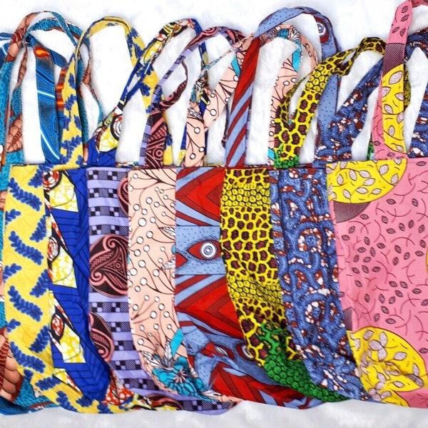 Ankara Reversible Shopper Tote Bag (Handmade)