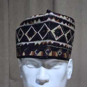 Africa/Nigeria/Hausa Men&#39;s Cap/Fila. Suitable for all occasions.  Brown Mix Colour