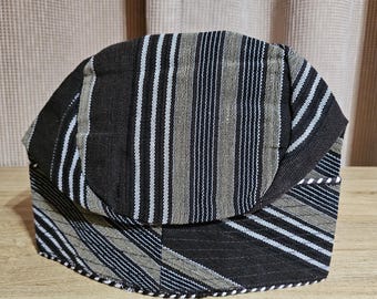 New Nigeria  Brown with stripes Men's Aso Oke Cap/Fila