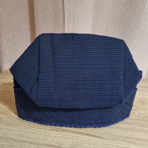 New Nigeria Aso Oke &quot;ETU&quot; Navy Blue embroidered Fila/Cap  for men