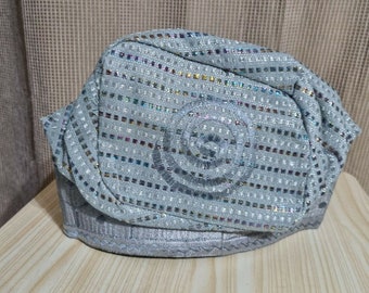 NEW NIGERIAN Silver with Multi and Embroidery Fila Cap Aso Oke Cap