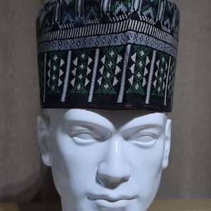 Africa/Nigeria/Hausa Men&#39;s Cap/Fila. Suitable for all occasions.  Green Mix Colour
