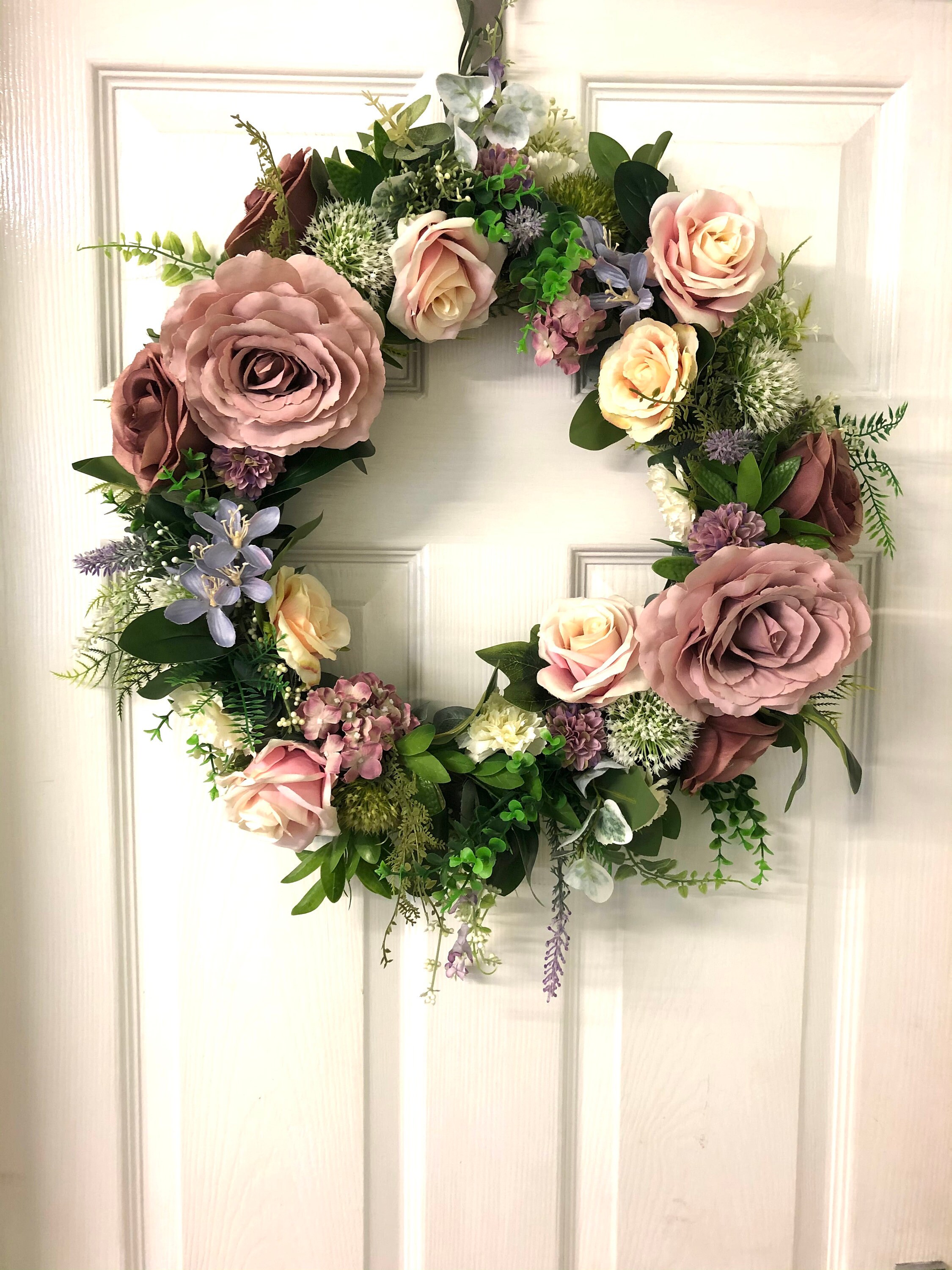 Pink wreath Etsy