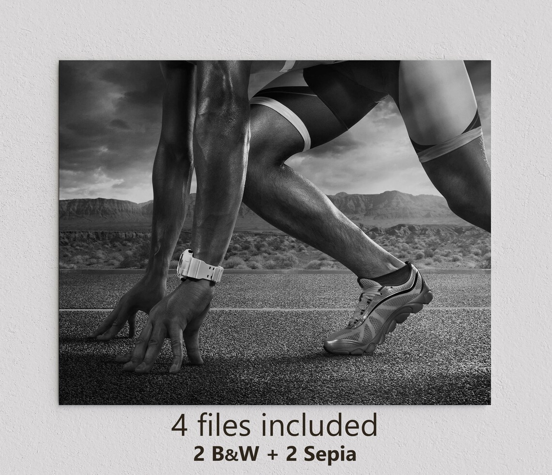Running Black and White/sepia Poster Running Wall Art Etsy