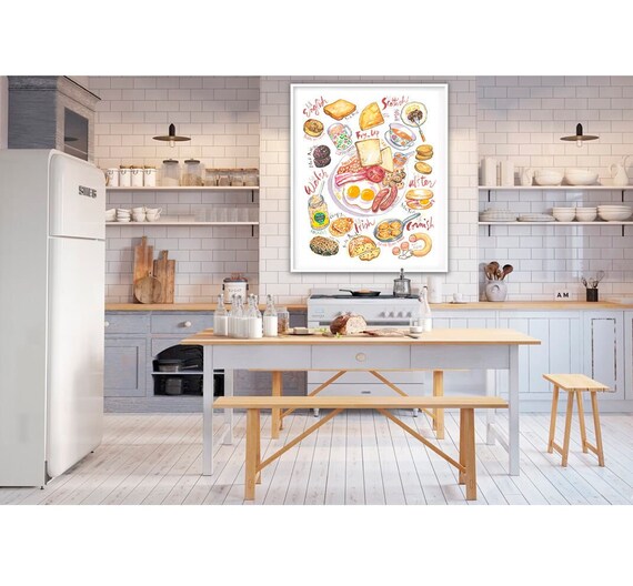kitchen printable poster bakery print with watercolor... Art & Collectibles Digital Prints Prints Kitchen Print Watercolor Print ...