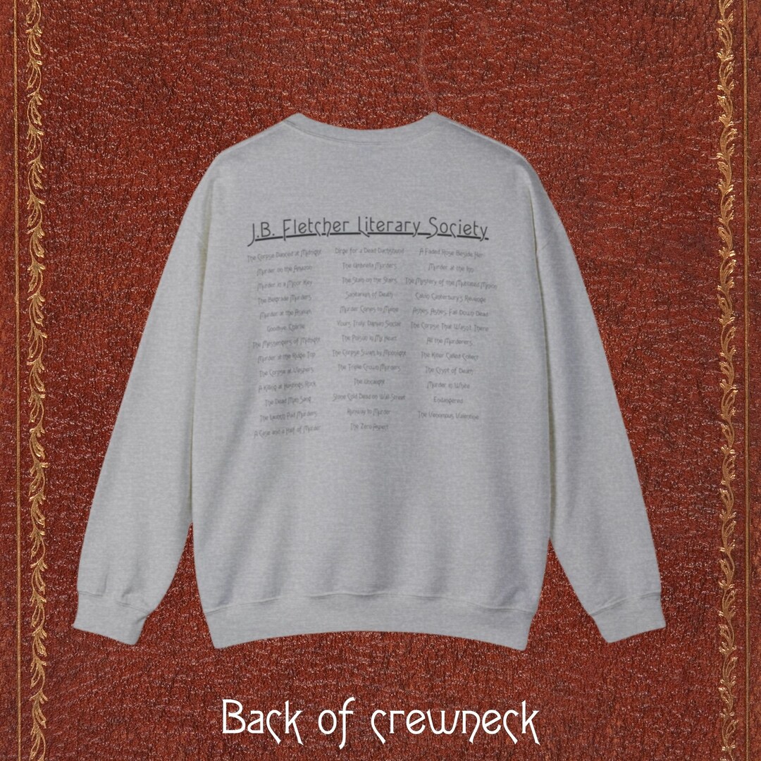 JB Fletcher Literary Society Large Logo Book List on Back Double Sided ...