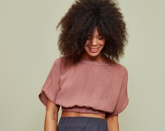 Dusty Rose Crop Top - Etsy