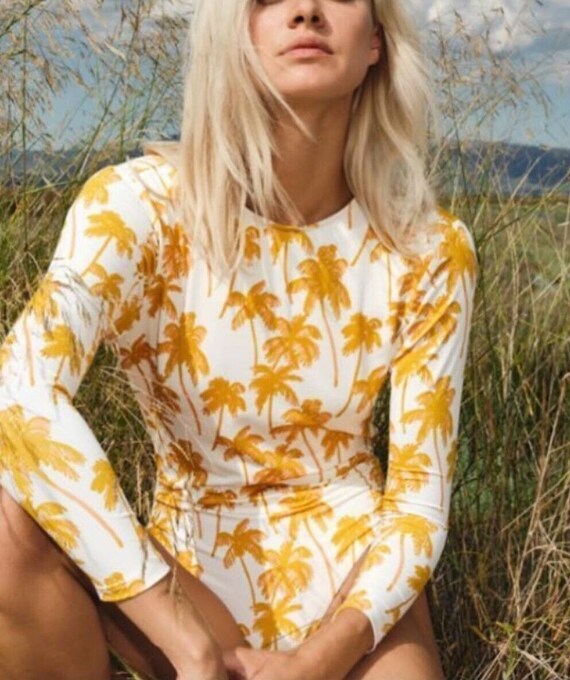 yellow long sleeve bathing suit