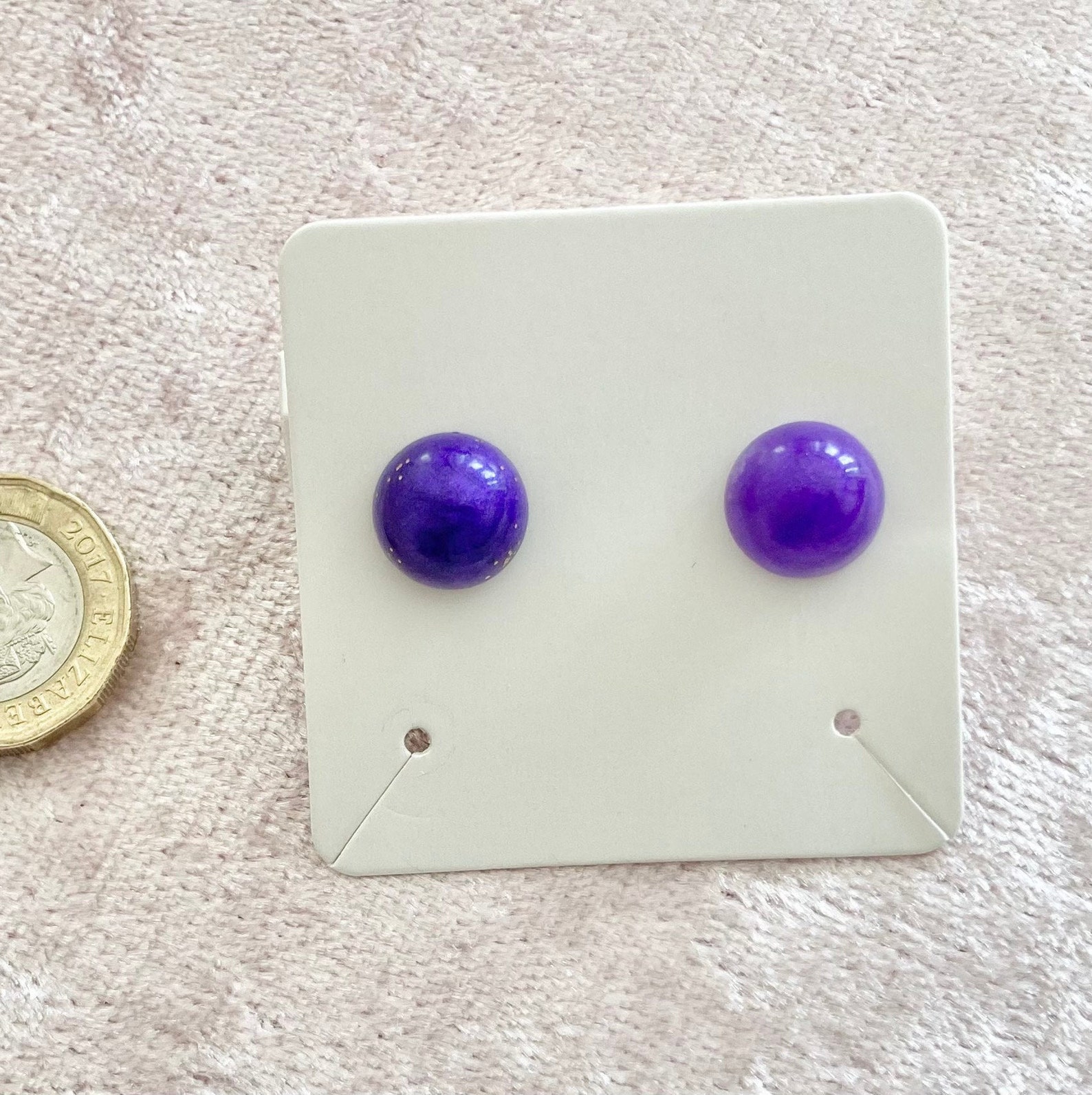 Handmade Resin Stud Earring varied colours Etsy