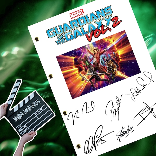 Guardians Of The Galaxy Movie Volume 2 Marvel Film Tranript / Drehbuch / Autogrammierter Nachdruck