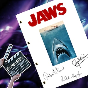 JAWS Film Movie Transcript / Script / Screenplay Autographed Reprint
