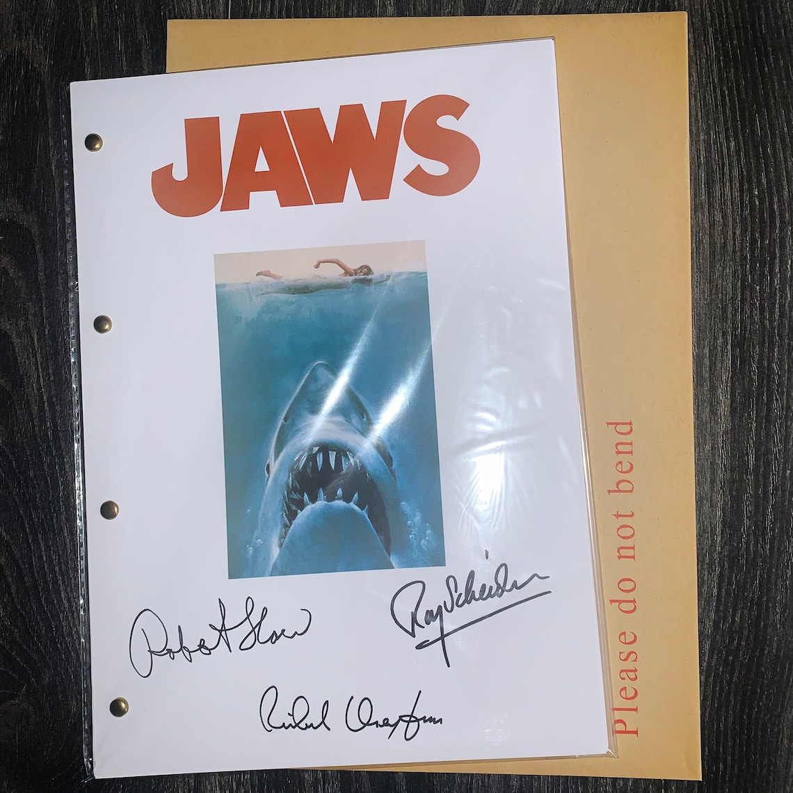 JAWS Film Movie Transcript / Script / Screenplay Autographed Etsy