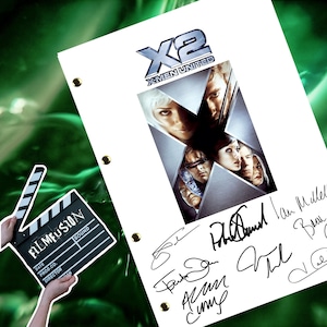 XMEN 2 / X2 UNITED / 映画 / 映画のトランスクリプト / スクリプト / 脚本 直筆サイン入り復刻版