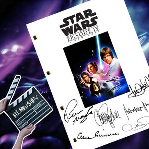 Star Wars Un nouvel espoir / Film / Transcription du film / Scénario / Réimpression dédicacée du scénario