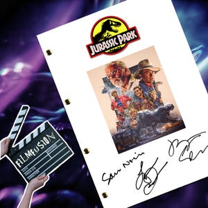 Jurassic Park Movie Transcript / Script / Screenplay / Autographed Reprint